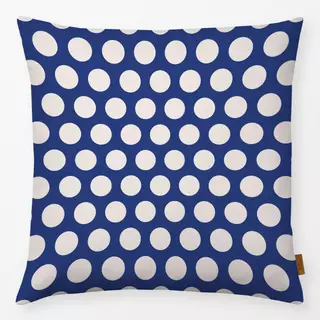 Kissen Polkadots | blau-offwhite