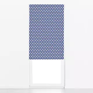 Raffrollo Polkadots | blau-offwhite