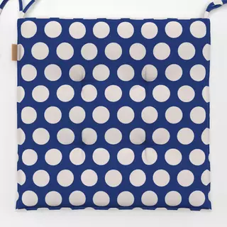 Sitzkissen Polkadots | blau-offwhite