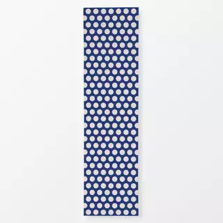 Tischläufer Polkadots | blau-offwhite