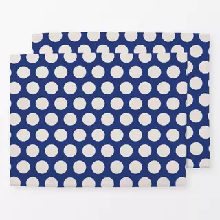 Tischset Polkadots | blau-offwhite