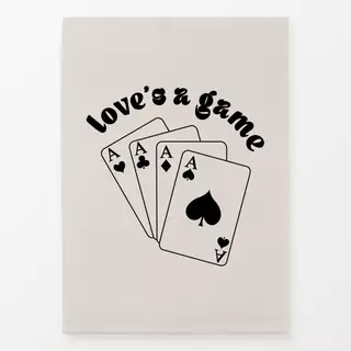 Geschirrtuch Love's a Game Schwarz