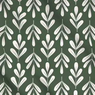 Meterware Winter Floral beige dark green