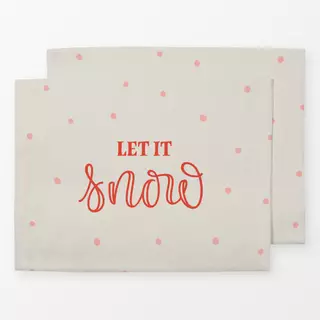 Tischset Weihnachten Let it snow rot