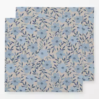 Servietten Wildblüten Blau Beige