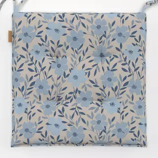 Sitzkissen Wildblüten Blau Beige