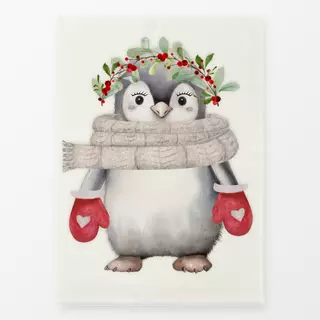 Geschirrtuch Holly Jolly  Pinguin creme