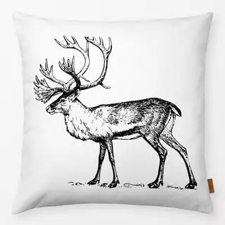 Kissen Vintage Holidays Reindeer BW