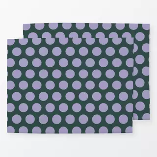 Tischset Polkadots | tannengrün-lila