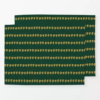 Tischset Skull Stripe Green