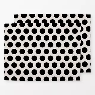 Tischset Polkadots | schwarz-offwhite