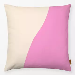 Kissen Creme Pink Wavy Color Block