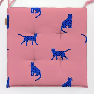 Sitzkissen Muster Leoparden Pink & Blau