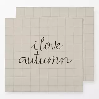 Servietten I Love Autumn Beige Karo