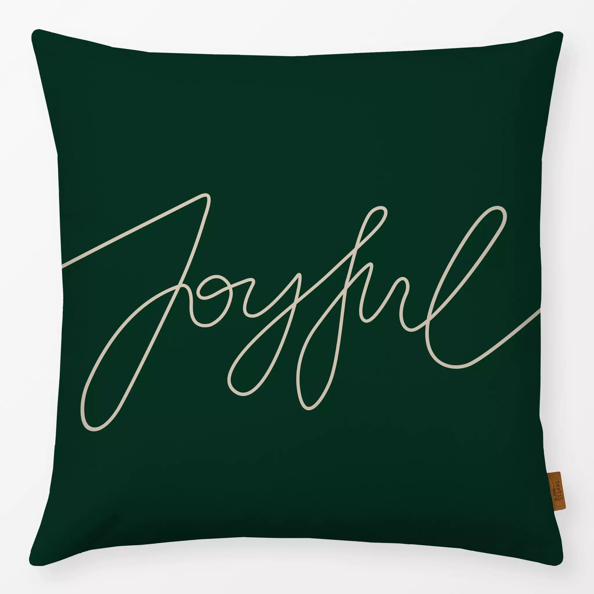 Kissen Kissen Joyful Lettering pine green