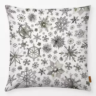 Kissen Winter Snowflakes Gray