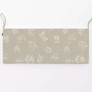 Bankauflage Wildblumen Beige