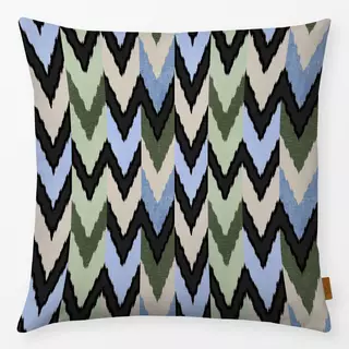 Kissen Zigzag Ikat Blue Green