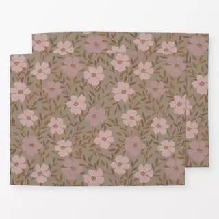 Tischset Wildblüten Braun Rosa