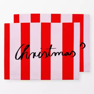 Tischset Red Christmas Stripes