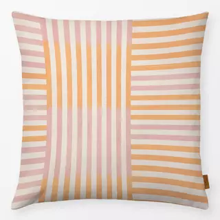 Kissen Ikat Stripes Orange Rosa