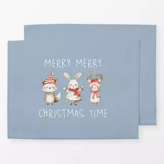 Tischset Holly Jolly Friends blau