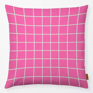 Kissen Pink Grid mit Mint