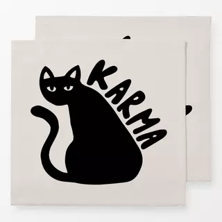 Servietten Karma Cat Schwarz