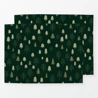 Tischset Winter Forest pine green