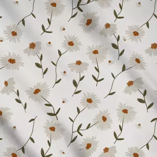 Meterware Flower Fall White Star Pattern