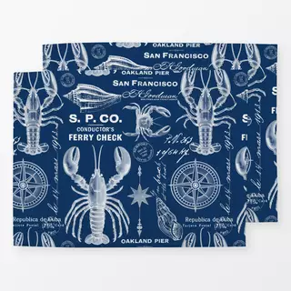 Tischset Retro Beach Memories Navy