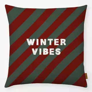 Kissen Winter Vibes Stripes Red