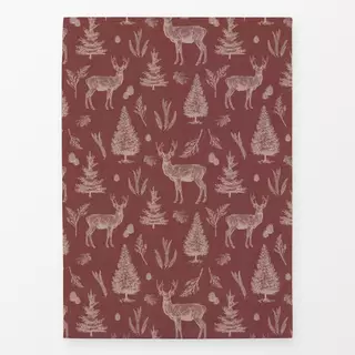 Geschirrtuch Winter deer and woodlands I