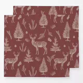 Servietten Winter deer and woodlands I