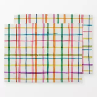 Tischset Color Grid Plaids Watercolor