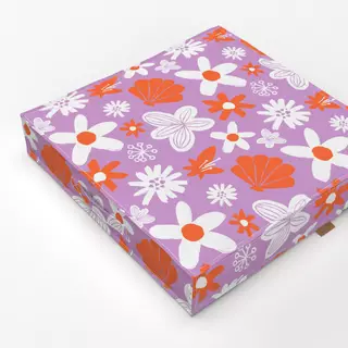 Bodenkissen Petals Orange & Lilac