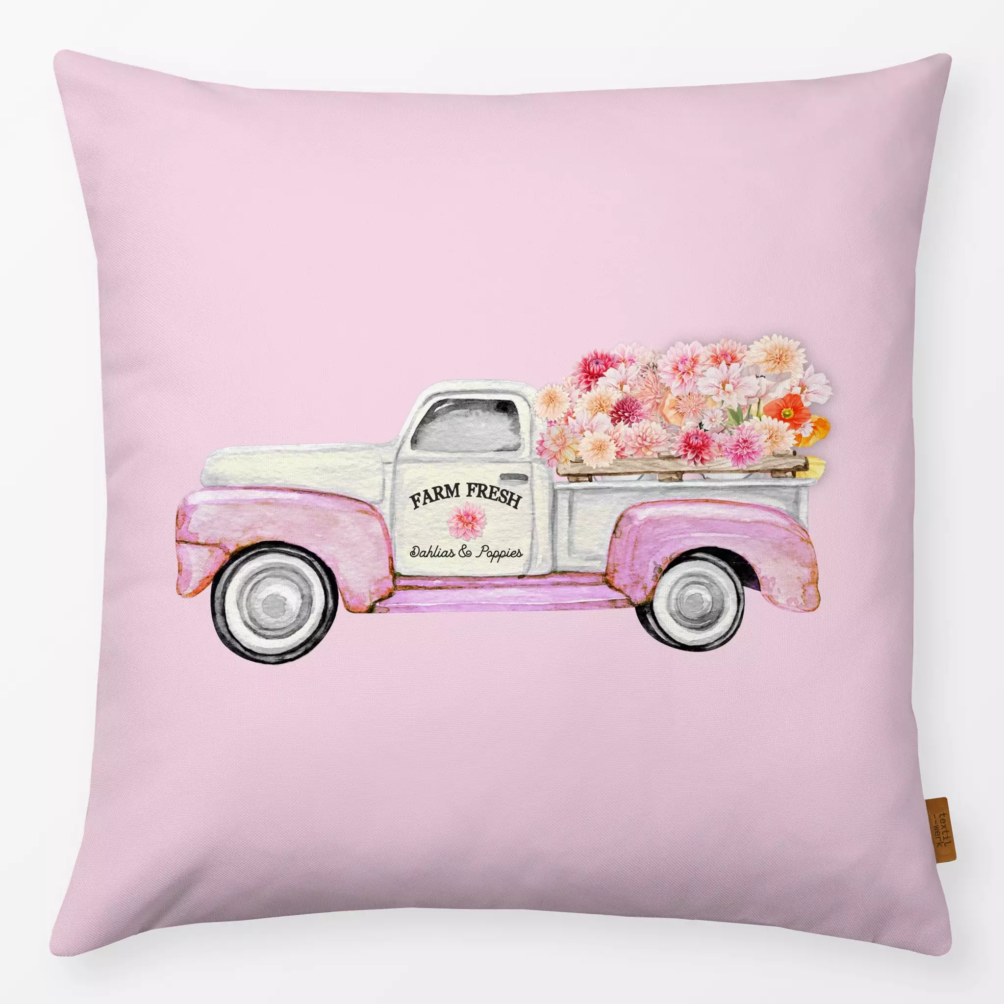 Kissen Kissen Cottage Summer Truck 1 Pink