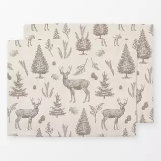 Tischset Winter deer and woodlands III