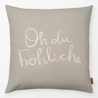 Kissen Oh du Fröhliche beige