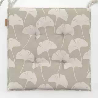 Sitzkissen Gingko Blätter Beige