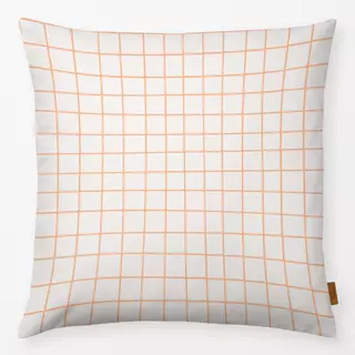 Kissen Hand Drawn Grid Orange