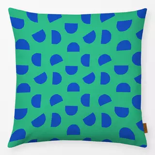 Kissen Cheerfull blue shapes on green