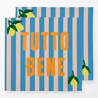 Servietten Tutto Bene Streifen Blau