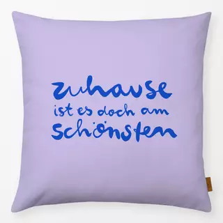 Kissen Zuhause am schönsten Lila Blau