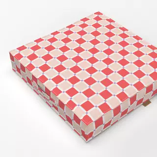 Bodenkissen Chessboard Crossed Red