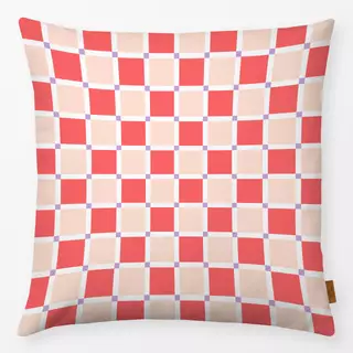 Kissen Chessboard Crossed Red