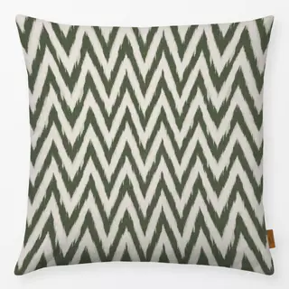 Kissen Zigzag Ikat Dark Green