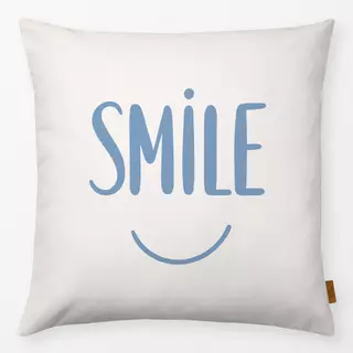 Kissen Smile beige blau