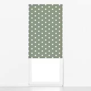 Raffrollo Moss Green Polka Dot