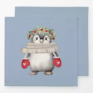 Servietten Holly Jolly  Pinguin blau